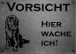 Preview: Edelstahl Warnschild Neufundländer VORSICHT Hier wache ich!